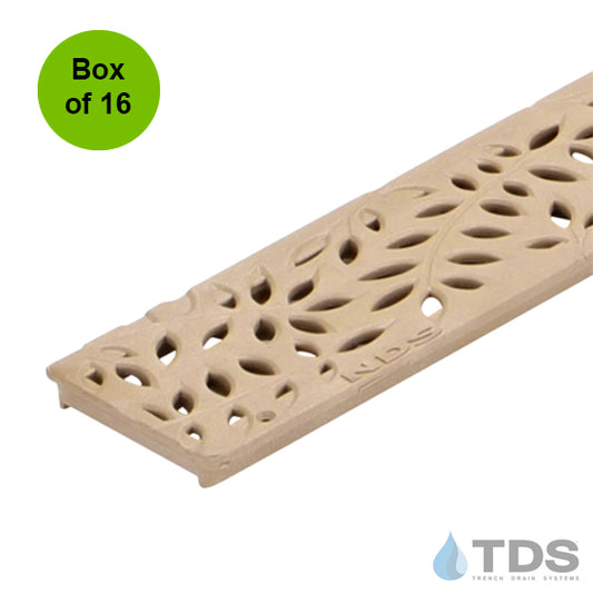 NDS 554S - Box of 16 - Class B ADA Compliant Botanical Polyolefin 3" x 36" Grate - SAND