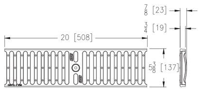 Zurn P6-DGC Class C H-20 Slotted Ductile Iron 6" x 20" Grate