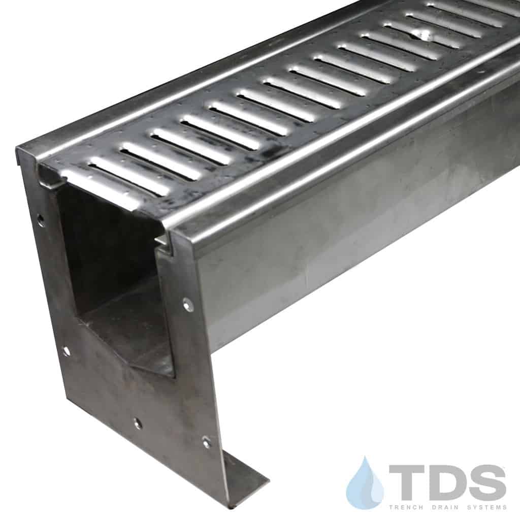 SS600 Stainless Steel Drain Kit w/ DG0647 Slotted Stainless Steel Grat ...