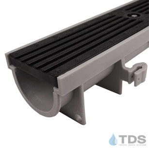 ZURN Z884 Drainage Kit w/ P4-HPP-BLACK HDPE Slotted Grate - Vandal Proof Locks