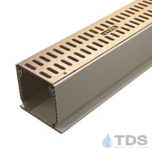 Brushed Bronze Slotted Grate with 3" Sand Mini Channel MCKS-TDS560-B-TDSdrains