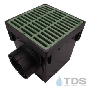 NDS-2outlet-catch-basin-4in-outlets-grn-slotted-grate-TDSdrains