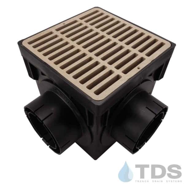 NDS-4outlet-catch-basin-4in-outlets-tan-slotted-grate-TDSdrains