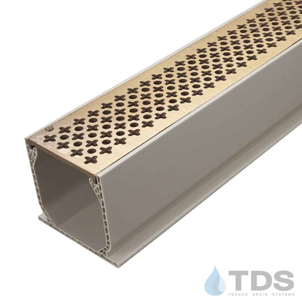 Brushed Bronze Cathedral Grate with NDS Sand Mini Channel MCKS-TDS570-B