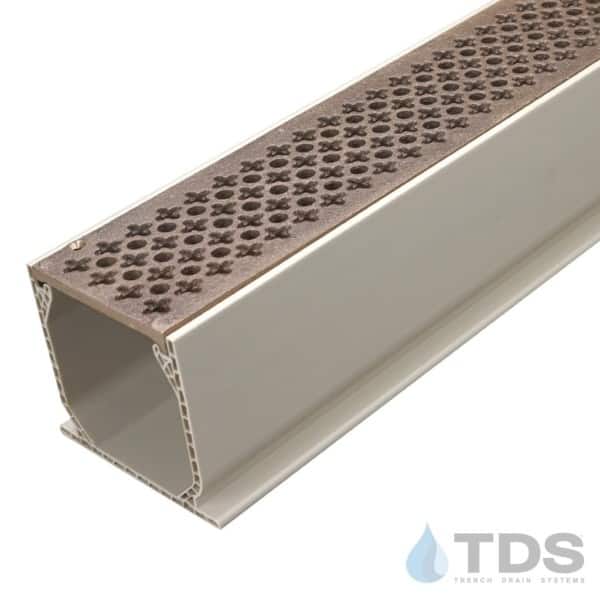 Natural Bronze Cathedral Grate with NDS Sand Mini Channel MCKS-TDS570
