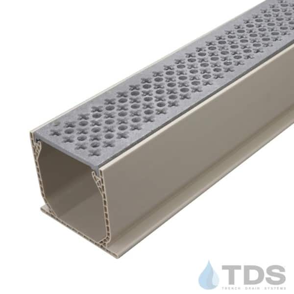 MCKS-TDS571-TDSdrains Sand Mini Channel with Aluminum Cathedral Grate