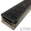 POLY500-AA-675D-TDSdrains cast iron frame cast iron transverse ada slotted grate shallow POLYCAST polymer concrete channel