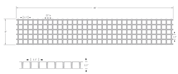 TDS DG3045 Class B Fiberglass 1.5" Sq. Mesh 8" X 48" Grate | Drainage Kits