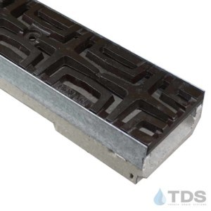 M100K-Carbochon-boof ironage cast iron deco grate polymer concrete shallow channel galv edge