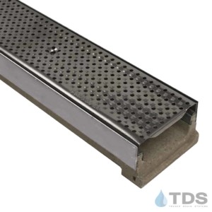 ULMA M100KX stainless steel edged polymer concrete channel with 440 stainless perforated grate