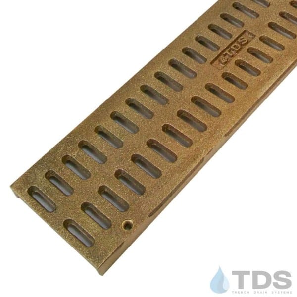 Trench Drain Systems natural bronze slotted grates for NDS mini channel