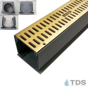 NDS Mini Channel with Brushed Bronze Slotted Grate MCK-BA-SLOT-B