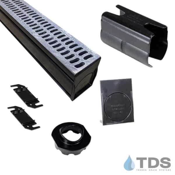 NDS-Slim Channel Kit with TDS Bronze Age Natural Aluminum Slotted Grate