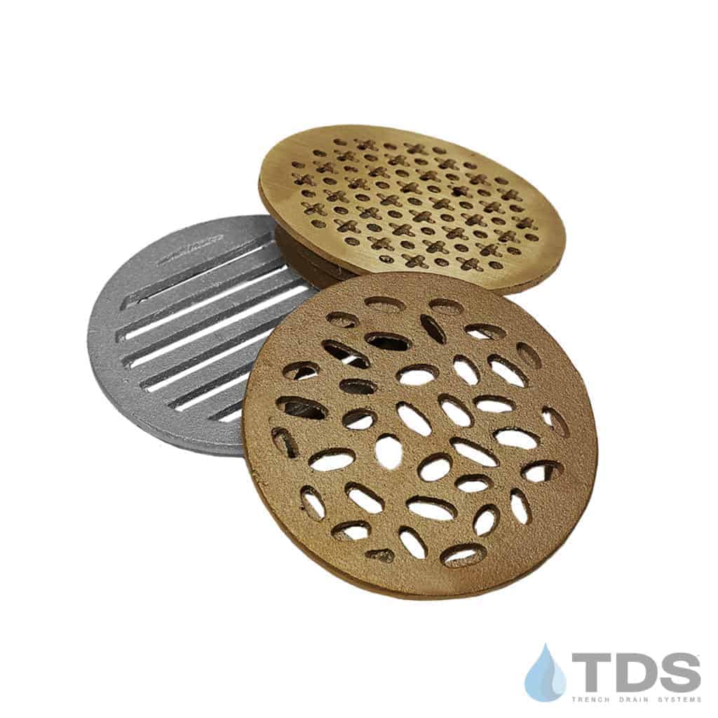 TDS 4 inch Point Drain Grates Rain Slotted Cathedral