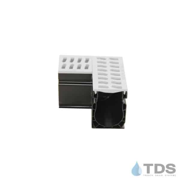 9381 NDS Slim Channel 90 Degree Angle with White Slotted Grate