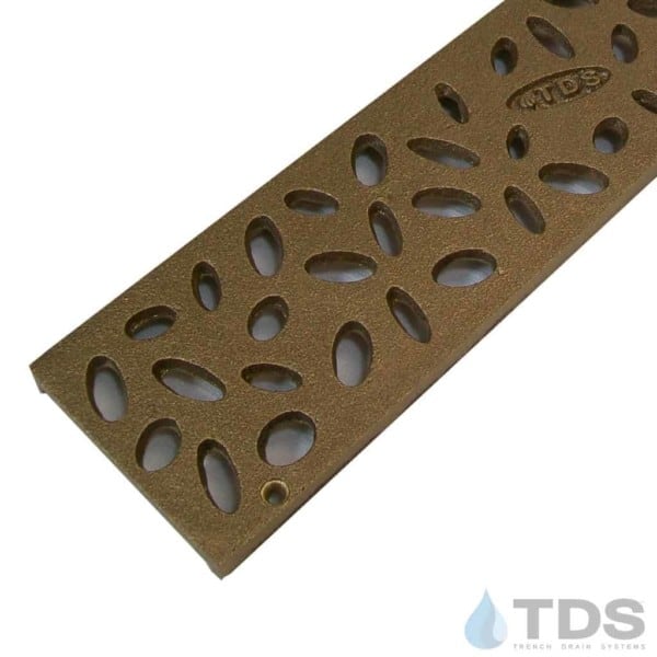 Trench Drain Systems natural bronze raindrop grates for NDS mini channel
