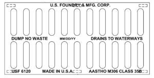 US Foundry 6120 cast iron grate 12x24x2