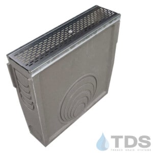 Polycast 600 DP0650 Inline Catch Basin with Galvanized Steel Edge and Galvanized Steel Slotted Grates