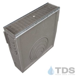 DP0650-SS-655H Polycast 600 Inline catch basin with Stainless steel edge and wedge wire grate