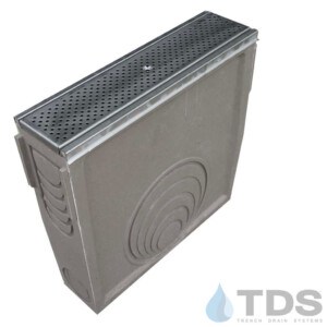 DP0650-SS-657H Polycast 600 Inline catch basin with Stainless steel edge and perforated grate