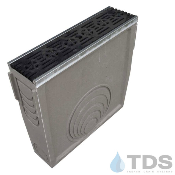 DP0650-SS-692 Polycast 600 inline catch basin with stainless edge and ductile iron transverse slotted grate