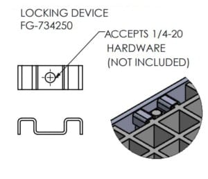 FG-734250 Fiberglass Grate Locking Device