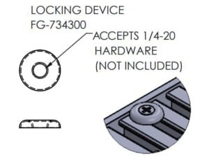 FG-734300 locking device for fiberglass grates