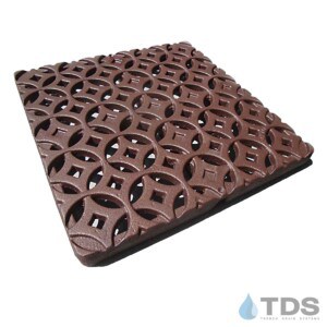 IA-Inter-CB12-BF Iron Age Interlaken 12" Catch Basin Grate in Baked on Oil Finish Cast Iron