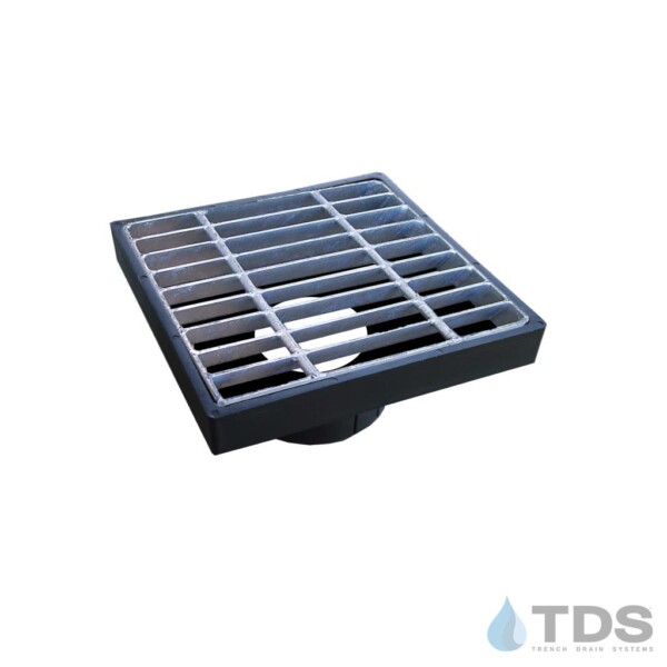 LPK09-915 NDS Low Profile Adapter with a NDS 915 Galvanized Bar Grate