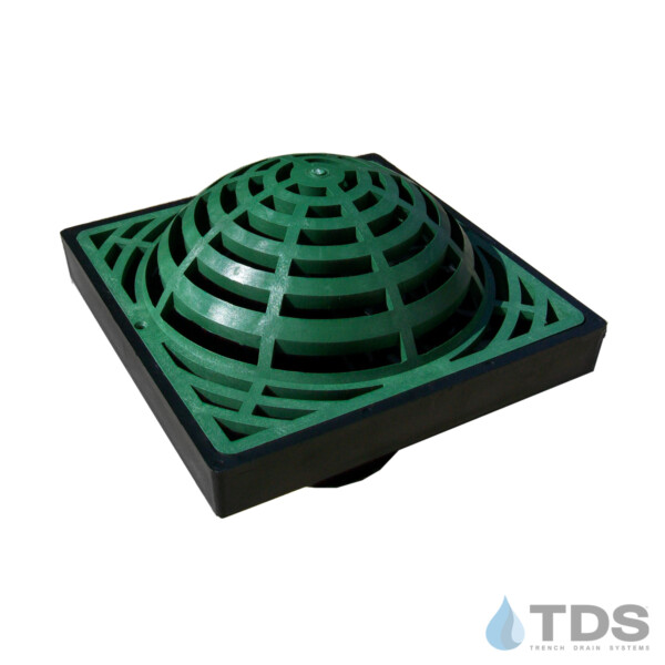 LPK09-991 NDS Low Profile Catch basin with 9" Green Atrium Grate