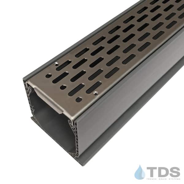 MCK-BA-SLOT-0336 Grey NDS Mini Channel with Stainless Steel Transverse Slotted Grate