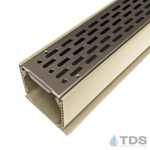 MCKS-BA-SLOT-0336 Sand Mini Channel with Transverse Slotted Stainless Steel Grates