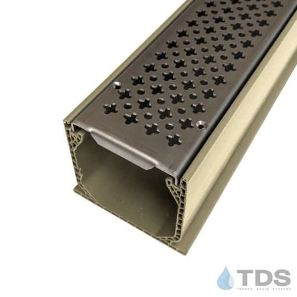 MCKS-BA-cath-0336 Sand Mini Channel with Cathedral Stainless Steel Grates