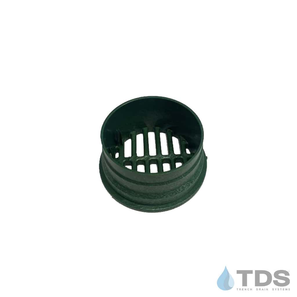NDS16 3" Round Grate in Green Polypropylene Bottom View