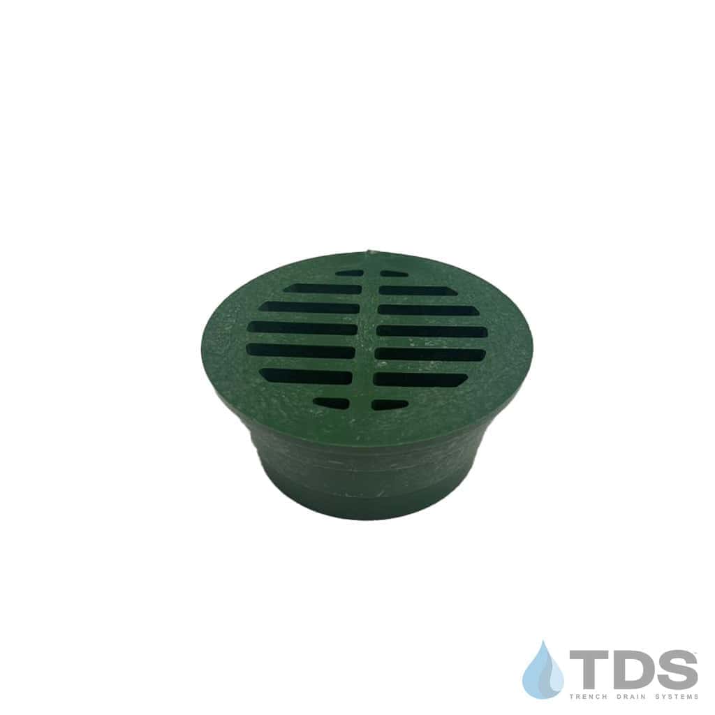 NDS16 3" Round Grate in Green Polypropylene