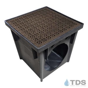 NDS 24 inch Catch Basin with Irn Age Interlaken BoOF Cast Iron Grate