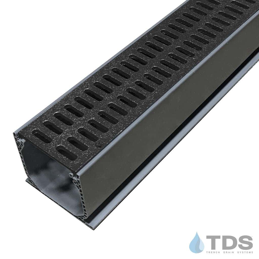 MCK-BA-SLOT-D NDS Mini Channel in Gray with TDS Bronze Age Grates in Ductile Iron Slot Grate