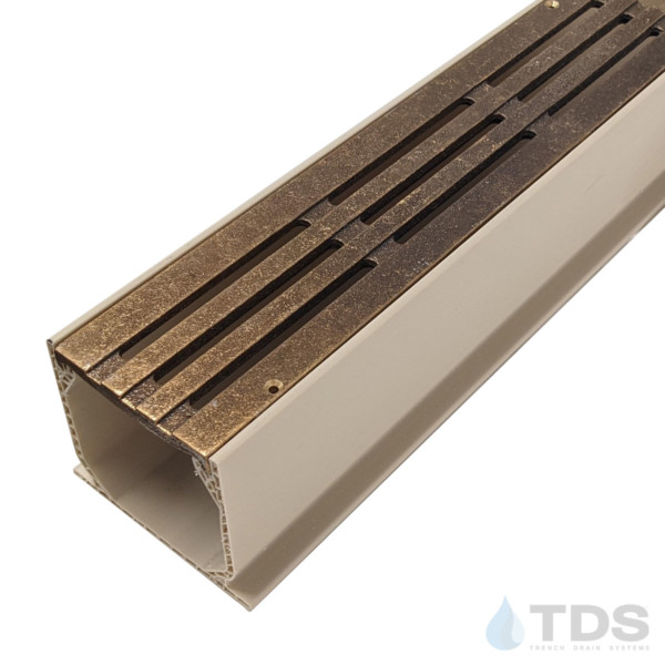 NDS500S-BA-BARS Sand Mini Channel Bronze Age Natural Bars Grate
