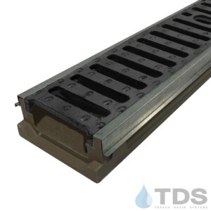 POLY500-GS-641D Polycast 500 with Galvanized Steel Edge and Polycast DG0641D Slotted Ductile Iron Grates