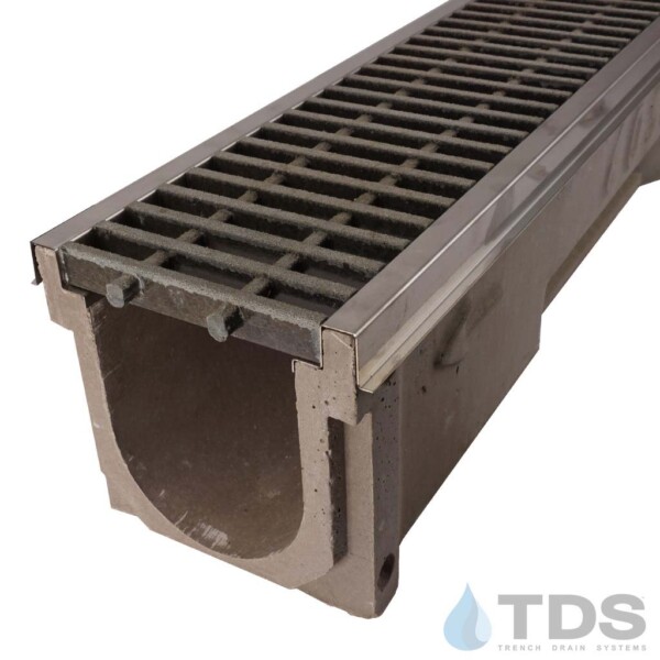 POLY600-SS-644 Polycast 600 Stainless Steel Edge with DG0644 Fiberglass Grate
