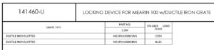 Locking Device SPEC SHEET 141460-U