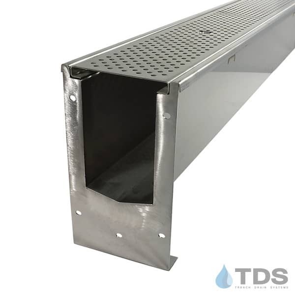 SS600 stainless steel channel with DG0657 perforated grate