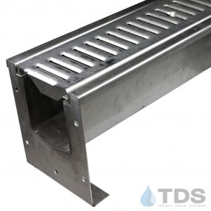 SS600 stainless steel channel with DG0647R reinforced stainless steel slotted grate