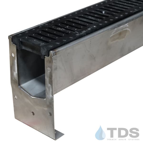 SS600 stainless steel channel with DG0670 plastic slotted grate