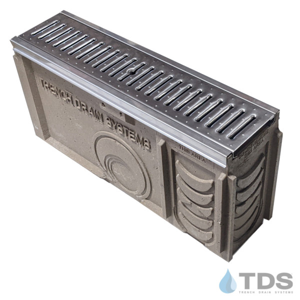 TP0650S-DG0647R-SE Catch Basin w/ Reinforced Stainless Steel Slotted Grate with SS Edging